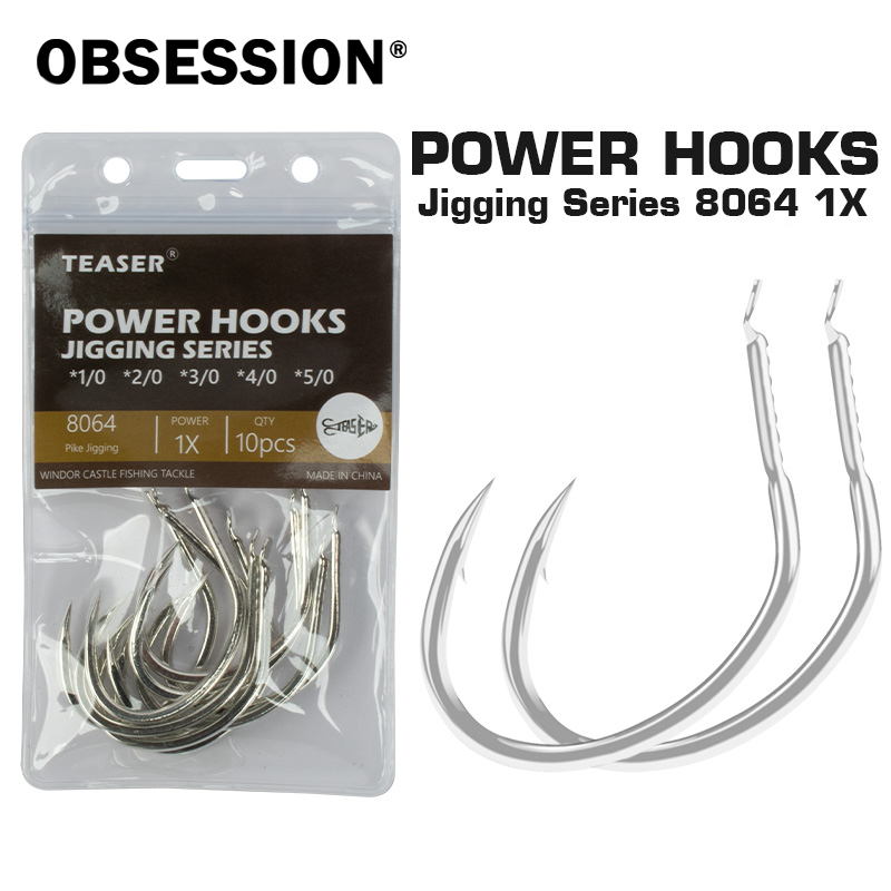 Fishing Hook Offset - OBSESSION 10pcs/bag 8064 1X High Carbon