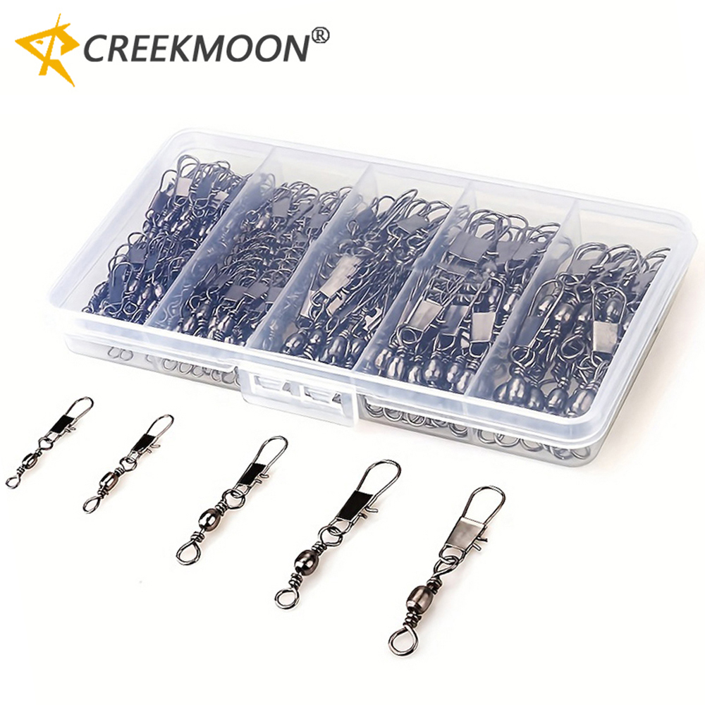 Fishing Hook Assortment - 100Pcs/Lot 4#6#8#10#12# Swivels Mix Fishing Connector