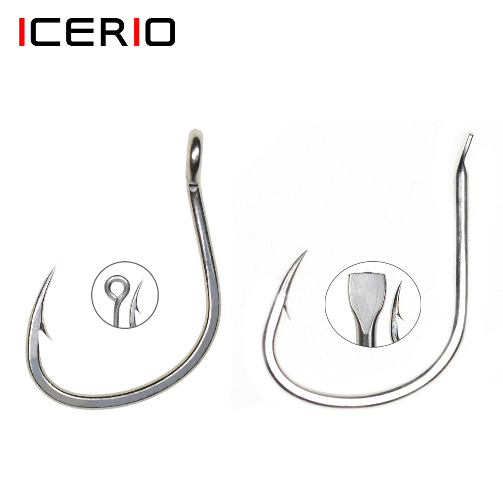 Fishing Hook Barbless - ICERIO 10PCS Matte Tin Coating Anti-Corrosion