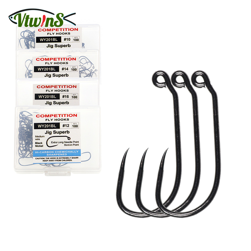 Fishing Hook Barbless - Vtwins 100PCS/Box Fishing Hooks Coating High