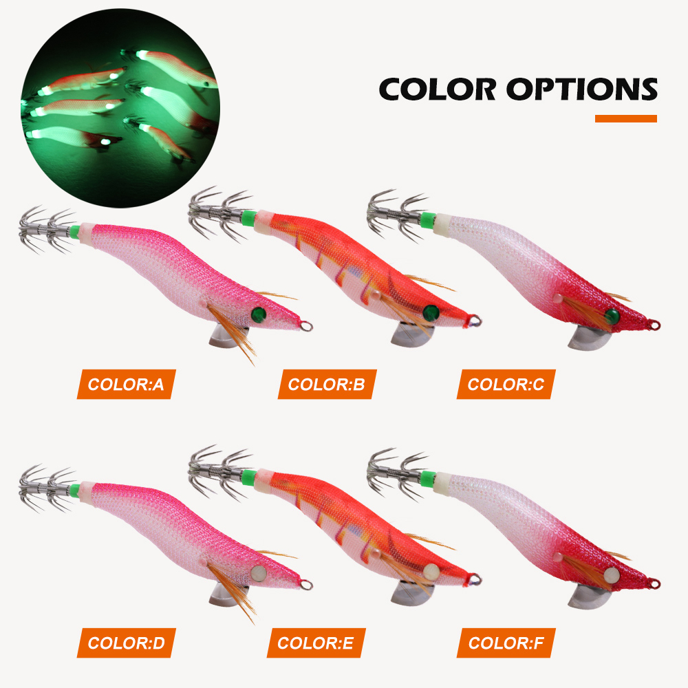 Fishing Hook Size - 1 PC High-End Glowing Wooden Shrimp