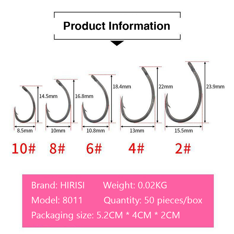 Fishing Hook Box - New Hirisi 50pcs Boxed Hooks Barbed
