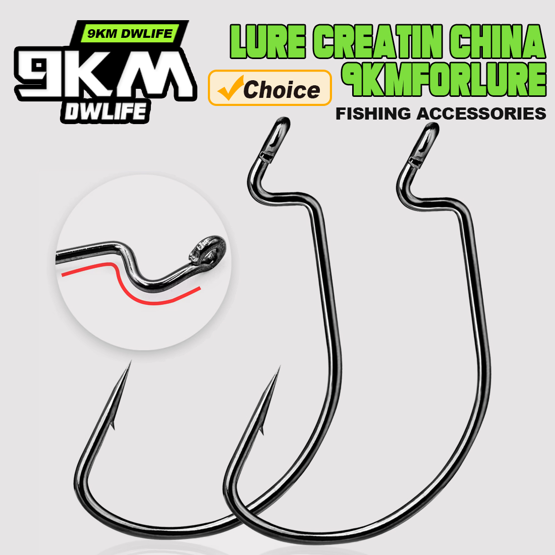 Fishing Hook Offset - Wide Gap Offset Worm Fishing Hooks