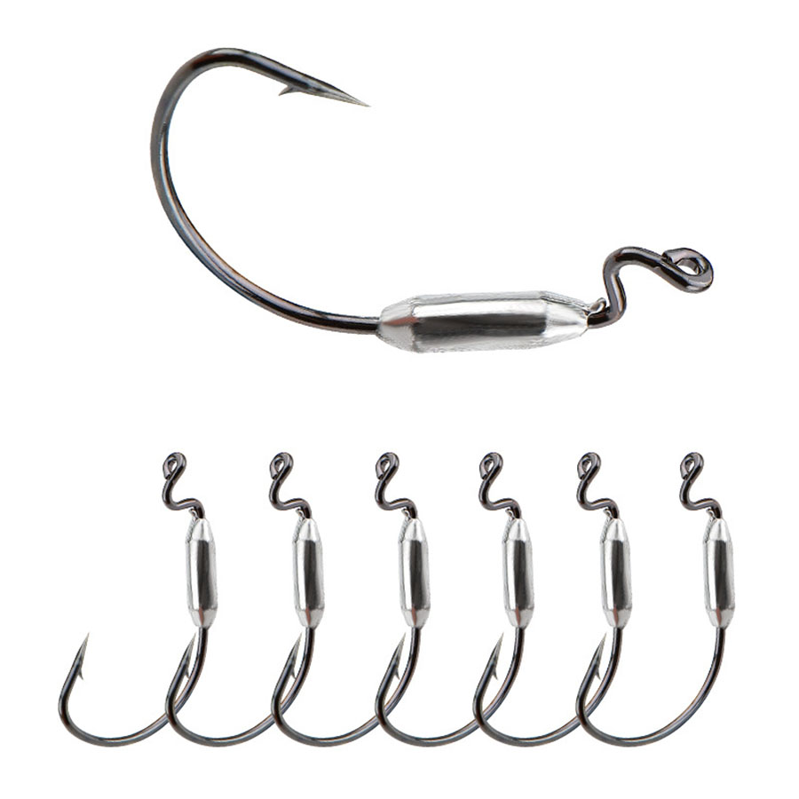 5pcs Soft Worm Lure 1/0# 2/0#  - Fishing Hook Offset review and price