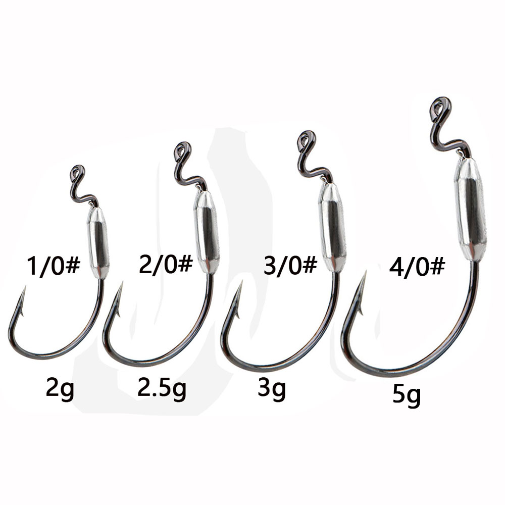 5pcs Soft Worm Lure 1/0# 2/0#  - Fishing Hook Offset review and price