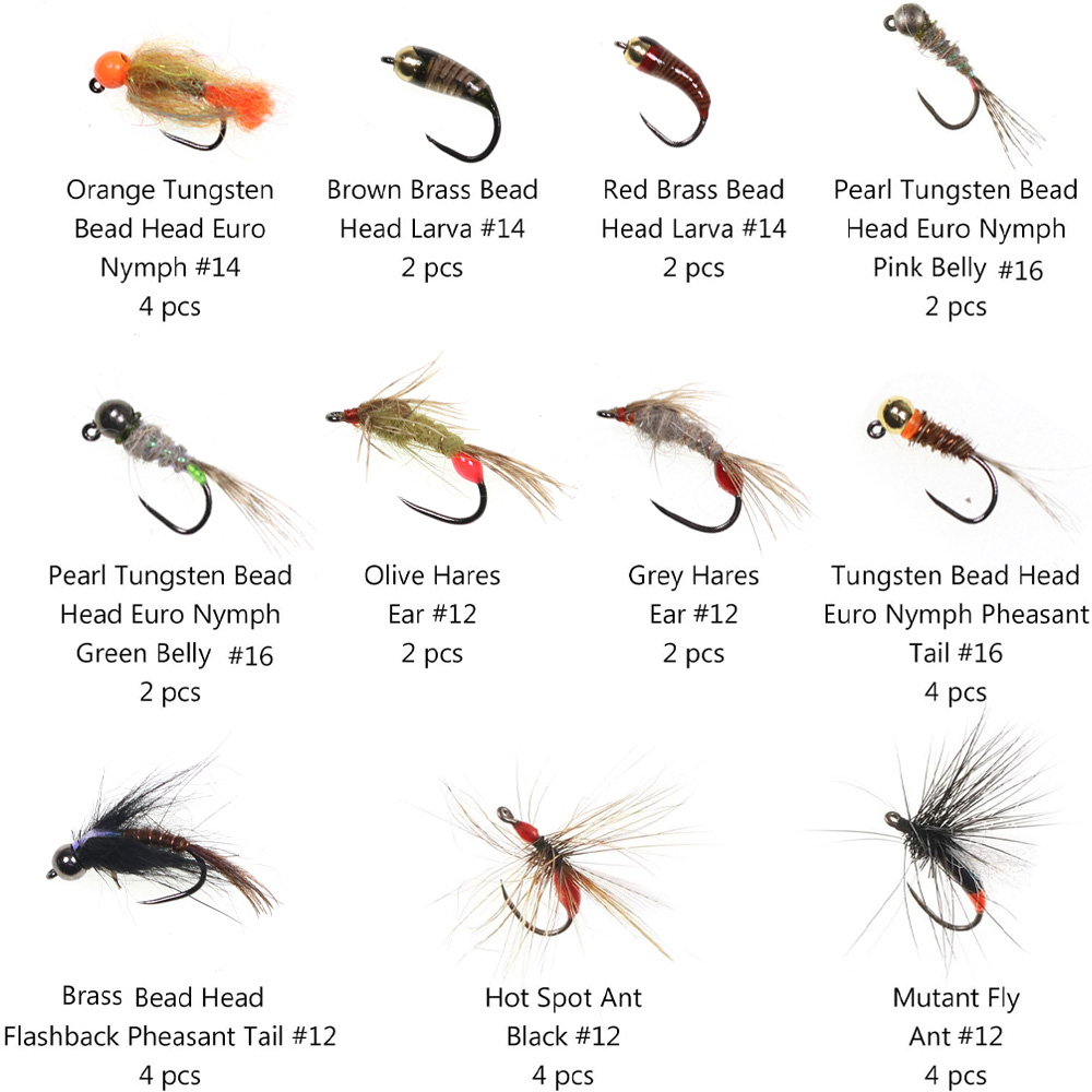 32PCS Nymph Flies Kit Trout Fi - Fishing Hook Barbless review and price