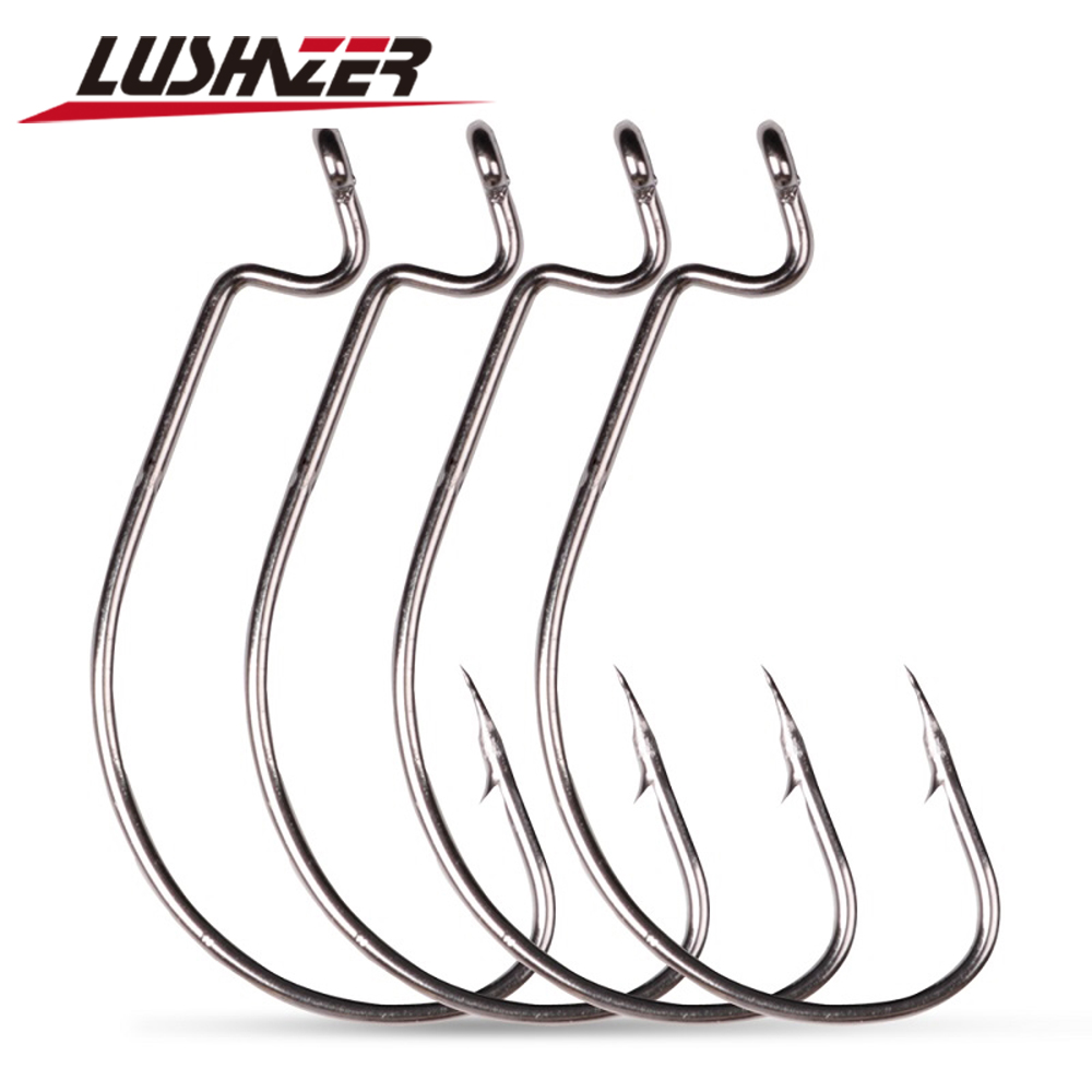 LUSHAZER 10pcs/lot Carbon Stee - Fishing Hook Barbless review and price