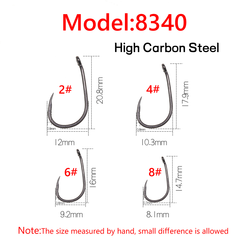 50PCS Matt Black Carp Fishing  - Fishing Hook Barbless review and price