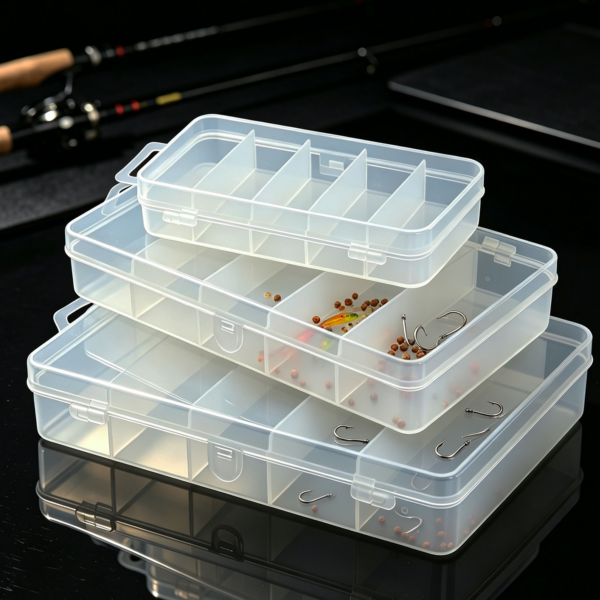 1/3pcs 3 Sizes of Plastic Fish - Fishing Hook Box review and price