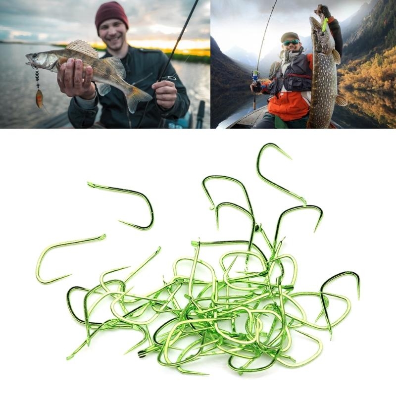 50Pcs Long Handle Small Fishes - Fishing Hook Barbless review and price
