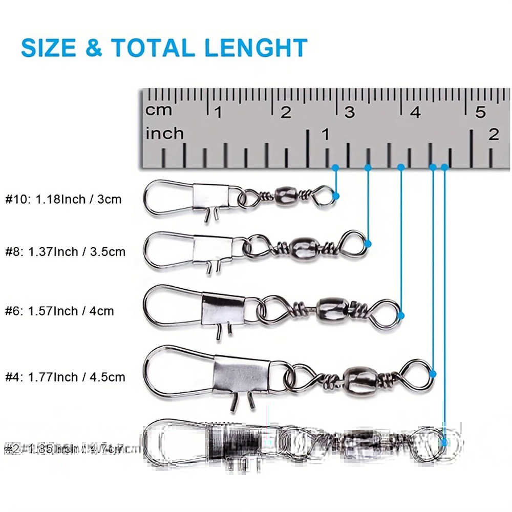 100Pcs/Lot 4#6#8#10#12# Swivel - Fishing Hook Assortment review and price