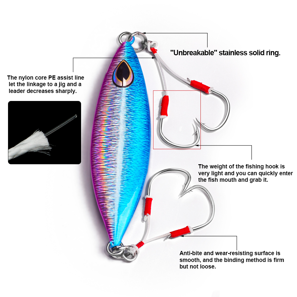 PROBEROS 2pcs Jigging Double F - Fishing Hook Offset review and price