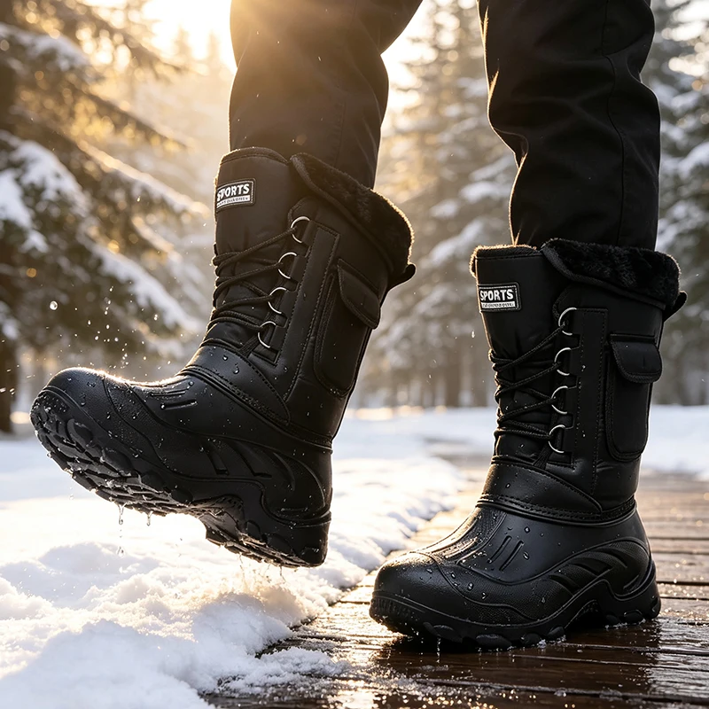 Men Winter Snow Boots Outdoor  - Fishing Hook review and price