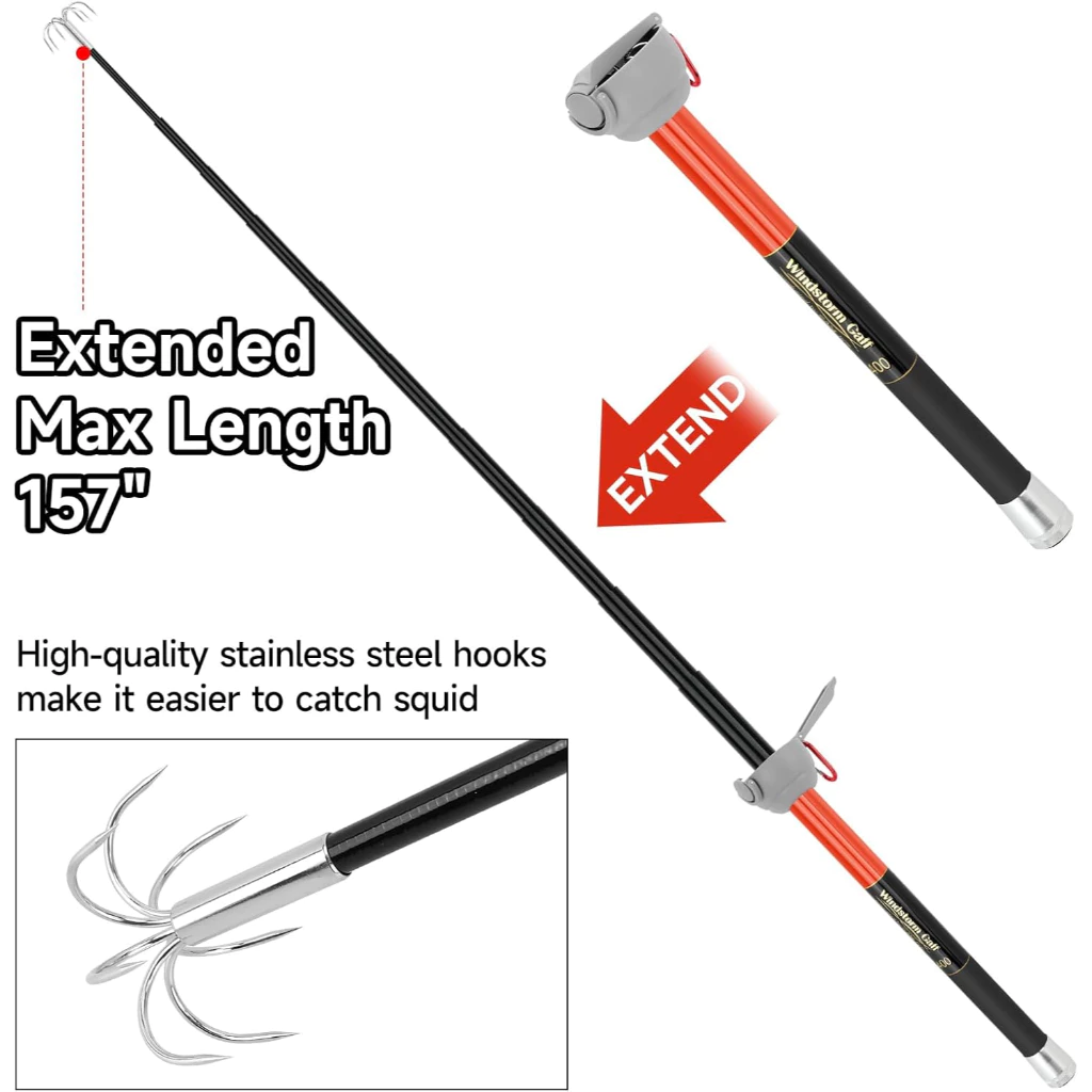 SANLIKE Fishing-Squid Gaff 3M/ - Fishing Hook Stainless Steel review and price