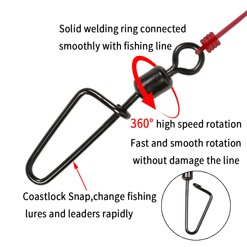 20PCS #12 -1/0 Rolling Swivel  - Fishing Hook Stainless Steel review and price