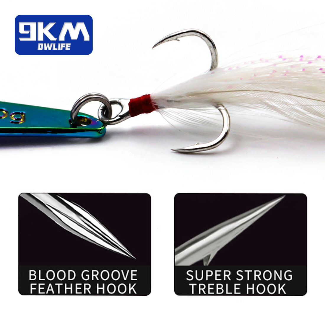 9KM 1PCS Metal Blade Fishing L - Fishing Hook Treble review and price