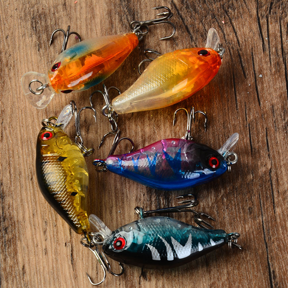5pcs Floating Crankbaits Bait  - Fishing Hook Treble review and price