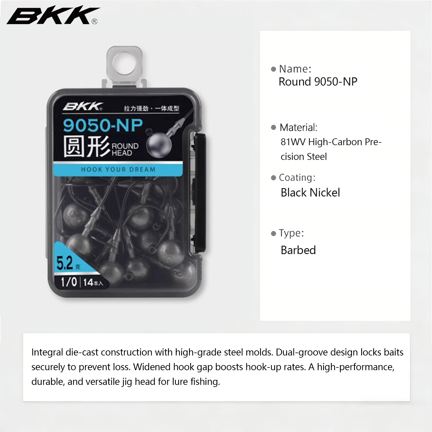 BKK 9050-NP Jig Head Hooks, Ro - Fishing Hook Weedless review and price