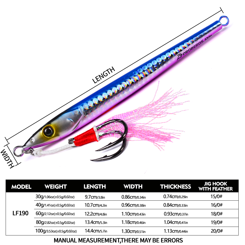 PROBEROS 30-100g Fast Sinking  - Fishing Hook Jig review and price