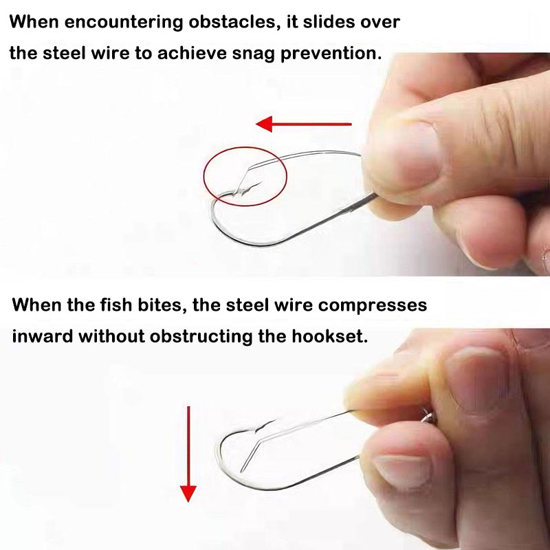 20/40Pcs Weedless Offset Worm  - Fishing Hook Weedless review and price