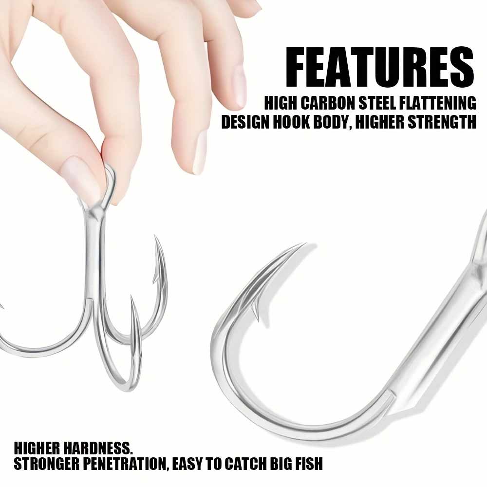 CAZULO 10pcs triple hook, rein - Fishing Hook Barbless review and price