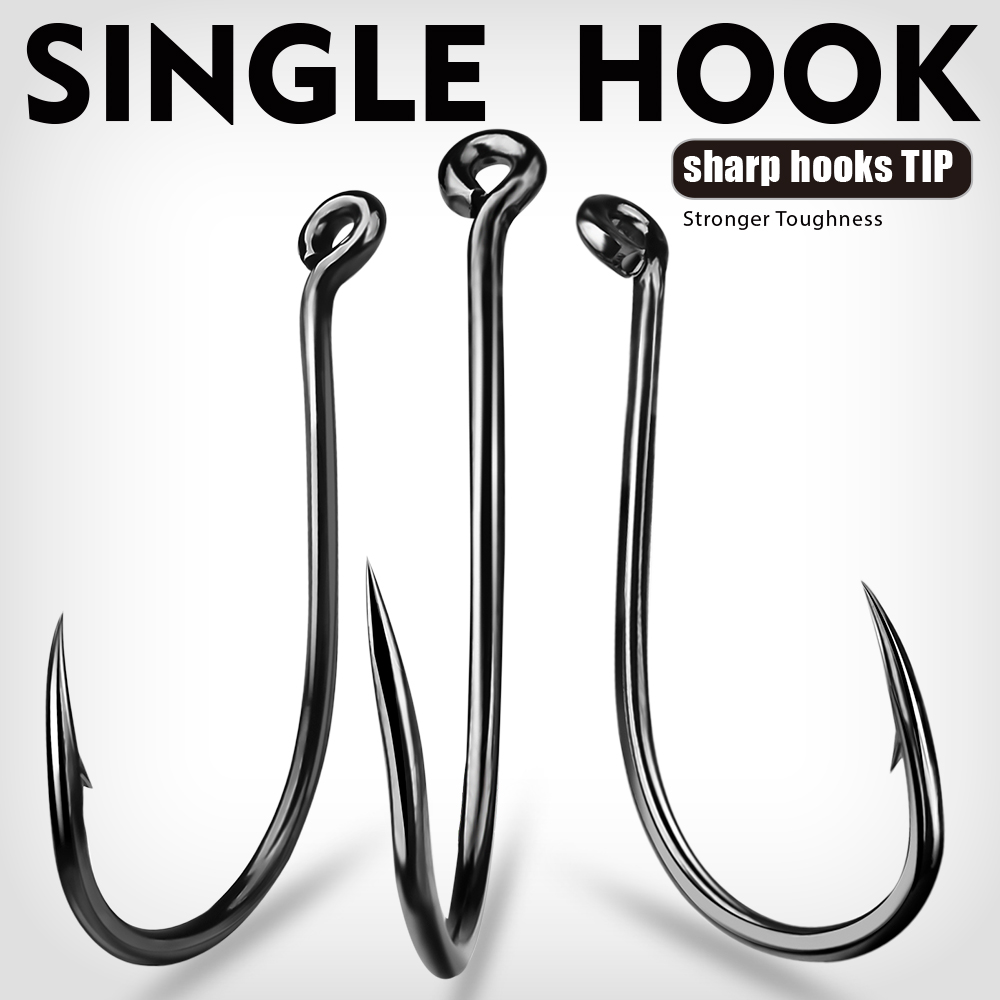 KATYUSHA  100PCS J Hooks 1/0-2 - Fishing Hook Barbless review and price